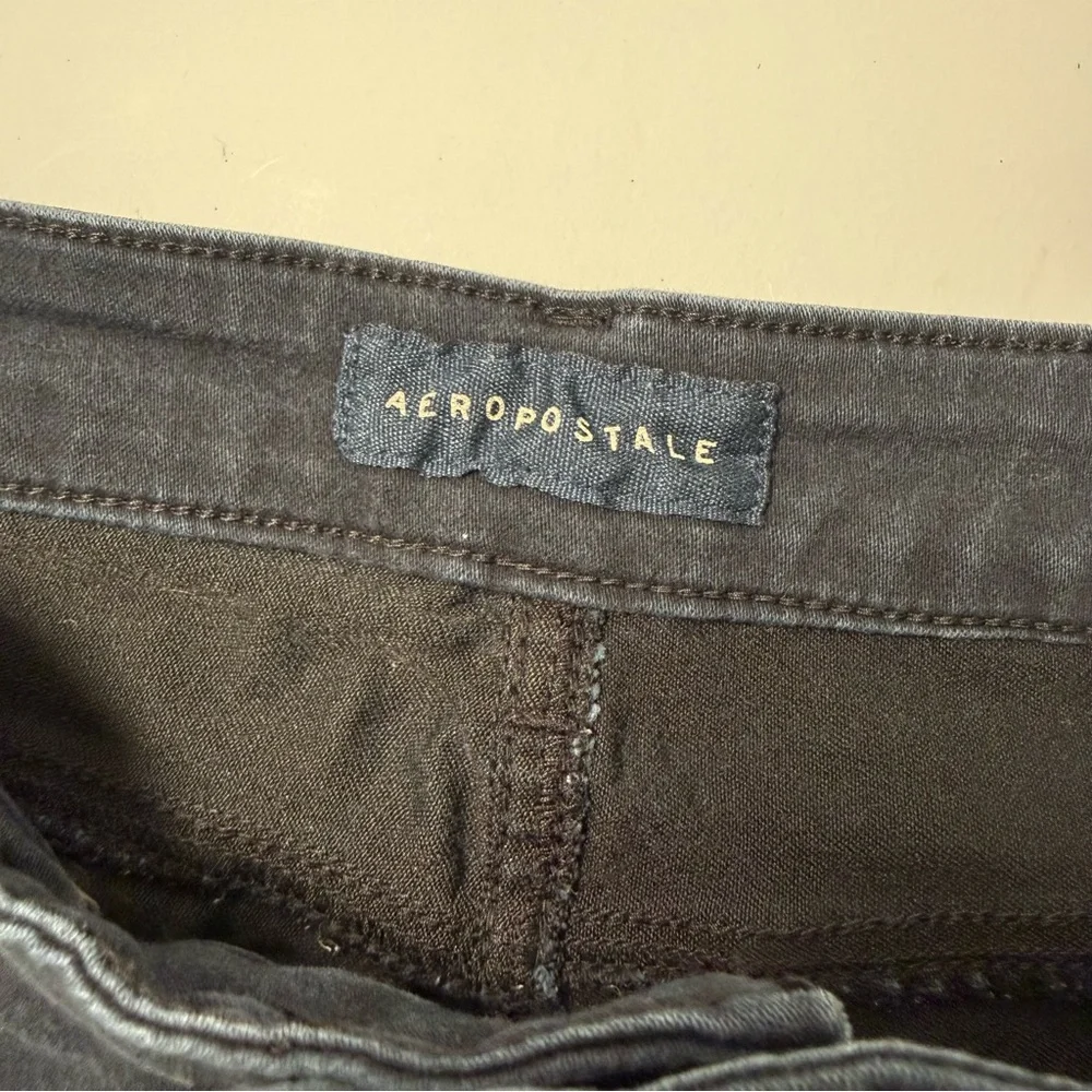 Aeropostale High Waisted Denim Shorts Dark Wash Cuffed Hem Size 14‎
